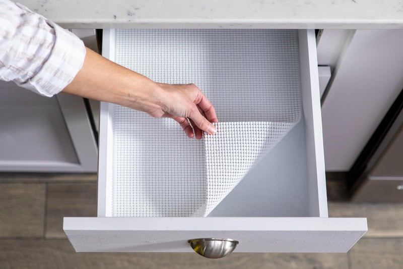 Duck EasyLiner Select Grip Shelf Liner - Easy to Install & Cut to Fit - Non Slip, Non Adhesive, Drawer Shelf & Cabinet Liner for Kitchen, Bathroom, Pantry Cupboards - 12in. x 10ft. - White - 6 Rolls - Image 3